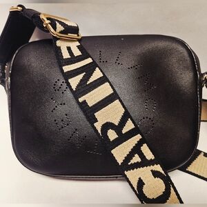 Stella McCartney Logo Camera Crossbody Bag Black Purse REPAIRED